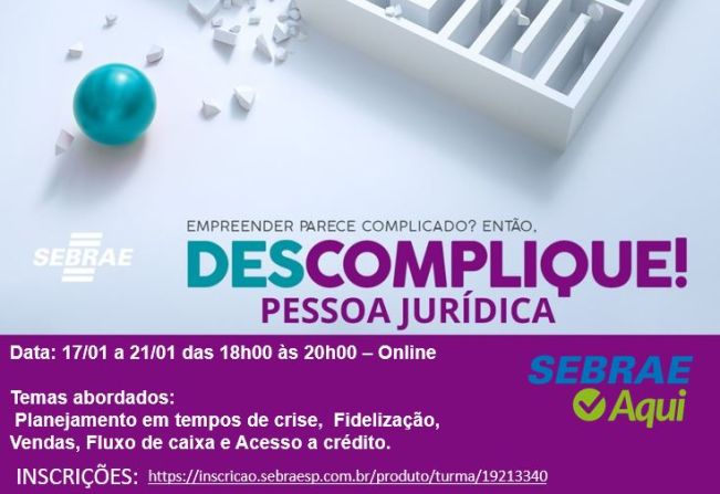 Curso Descomplique para Pessoas Jurídicas (SEBRAE)